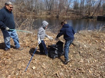 young Earth Day Cleanup volunteers hard at work