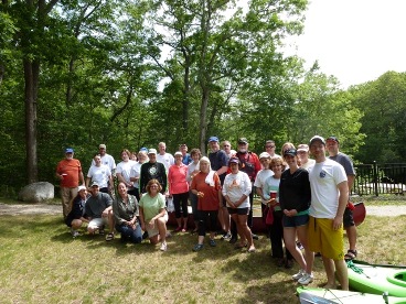 group of paddlers after arriving at Blackstone Gorge