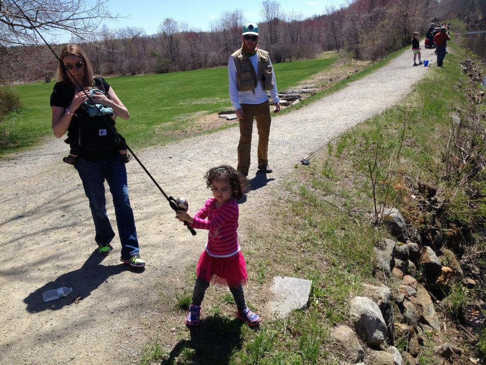 young angler dressed in a tutu