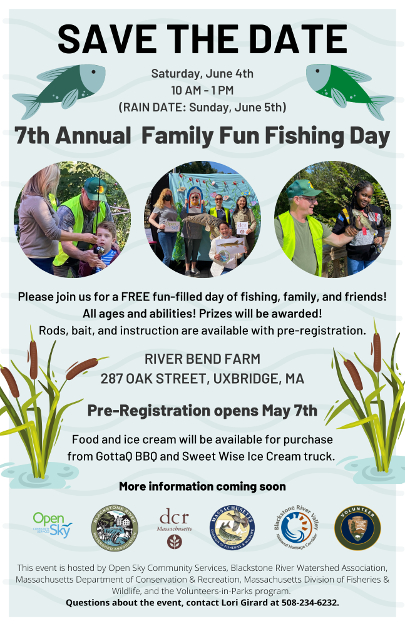 7th Annual River Bend Farm Family Fun Fishing Day June 4, 2022 10am to 1pm