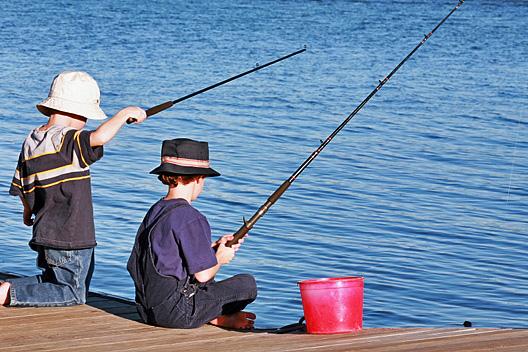 Kids fishing