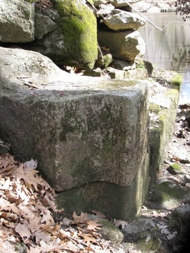 hinge stone for the bottom gate at Skull Rock Lock