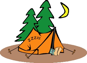 camper sleeping in tent