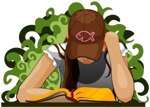 teen girl reading