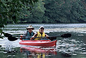 Paddlers on the Blackstone River near Manville