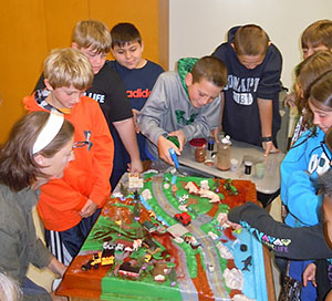 Kids learning about watersheds